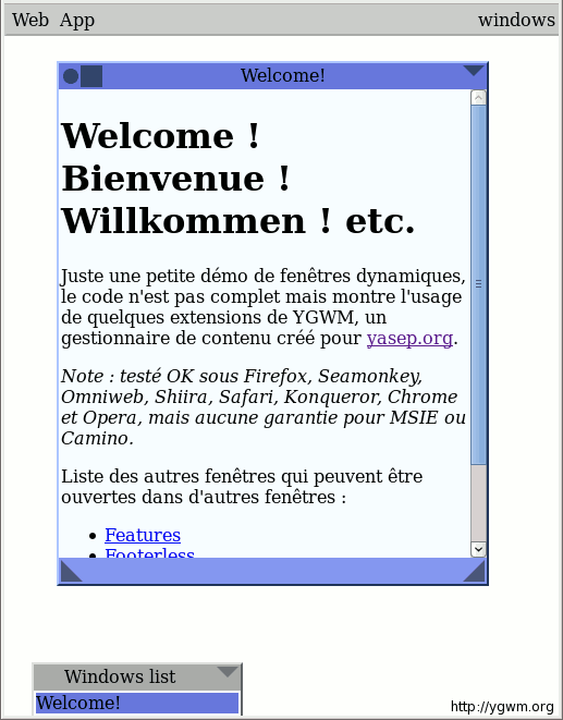 Screen capture of a basic ygwm use
